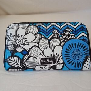 Vera Bradley Black and Blue Floral Wallet
